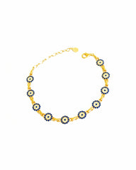 سوار كلاسيكي من الفضة الإسترلينية مع حبات عين الشر، مجوهرات عين الشر