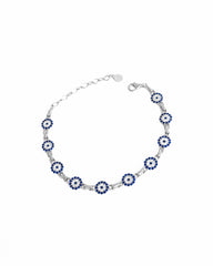 سوار كلاسيكي من الفضة الإسترلينية مع حبات عين الشر، مجوهرات عين الشر