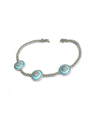 Tennis 3 Eyes Silver Bracelet