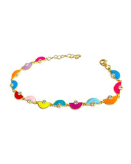 Rainbow Enamel Silver Bracelet for Women, Oriental Jewelry, Cloisonné Enamel