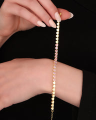 Gold Bracelet Colorful Heart, Stone Bracelet, Gemstone Bracelet