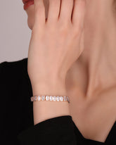Silver Baguette Stone Tennis Bracelet, Baguette Bracelet
