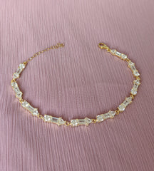 Baguette Stone Silver Tennis Bracelet