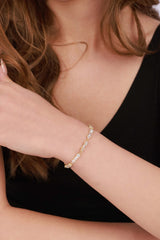 Baguette Stone Silver Tennis Bracelet