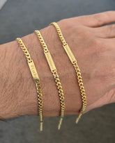 سوار ميني بار محفور حسب الطلب على سلسلة رصيف شخصية - سوار مخصص بطبقات اسم رقيق