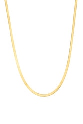 Italian Flat Silver Chain Necklace, 14K Gold flat snake chain, Herringbone Necklace