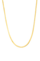Italian Flat Silver Chain Necklace, 14K Gold flat snake chain, Herringbone Necklace