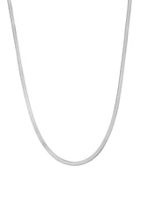Italian Flat Silver Chain Necklace, 14K Gold flat snake chain, Herringbone Necklace