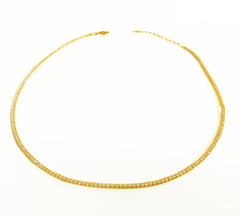 1,5 mm White Stone Silver Tennis Choker Necklace