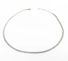 1,5 mm White Stone Silver Tennis Choker Necklace