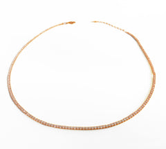 1,5 mm White Stone Silver Tennis Choker Necklace