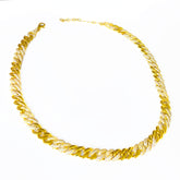 Thick Cuban Link Chain Half Stone Half Stoneless Silver Choker Necklace