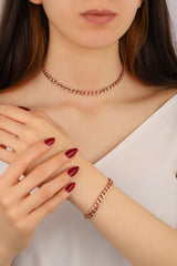925 Sterling Silver Cuban Chain Model Choker Necklace without Stone