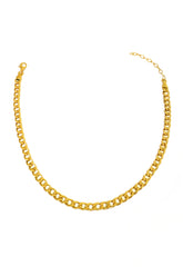 925 Sterling Silver Cuban Chain Model Choker Necklace without Stone