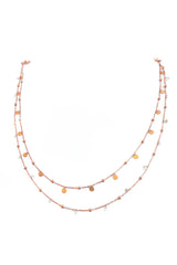 2 in 1 Piece Silver Choker Necklace with Pendent Sequin Stone