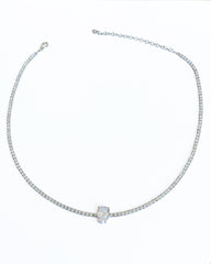 Drop Stone Choker Necklace Cubic Zirconia Stones • Dainty Tennis Choker Necklace