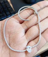 Drop Stone Choker Necklace Cubic Zirconia Stones • Dainty Tennis Choker Necklace