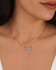 قلادة سلسلة فضية من الأحجار الملونة، قلادة حجرية، قلادة من الأحجار الكريمة