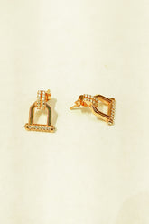 Gemstone Rectangular Silver Earring