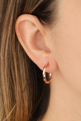 أقراط شارنيل الفضية المنحنية