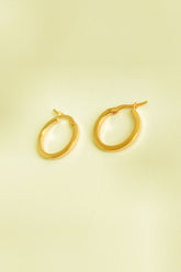 Plain Corner Round Sterling Silver Earrings