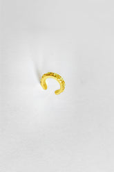 Stone Oval Silver Earcuff