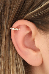 أقراط أذن بيضاوية فضية حجرية