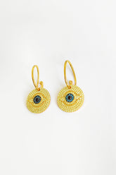 Turquoise Stone Eye Silver Earrings