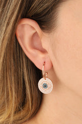 أقراط فضية مرصعة بحجر الفيروز