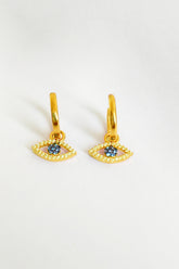 Turquoise Stone Eye Silver Earrings