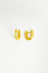 Small White Zircon Stone Silver Earrings