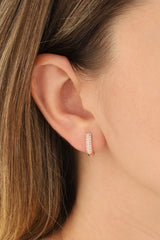 Small White Zircon Stone Silver Earrings