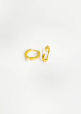 One Side Stone and Pearl Silver Earring