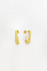 Safety Pin Model Silver Earring