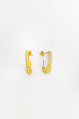 Safety Pin Model Silver Earring