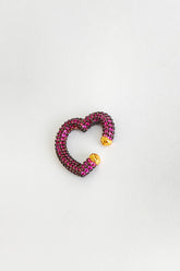 Pink Stone Silver Cartilage Earrings