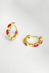 Coral Stone Silver Earrings