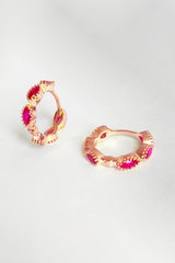 أقراط فضية من حجر المرجان