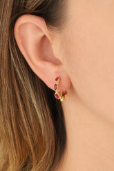 أقراط فضية من حجر المرجان