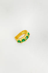 Emerald Green Silver Cartilage Earrings