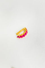 قرط غضروفي فضي من حجر الياقوت الباجيت