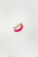 قرط غضروفي فضي من حجر الياقوت الباجيت