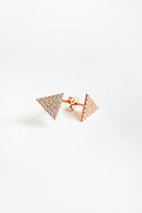 أقراط فضية على شكل مثلث من الحجر الأبيض