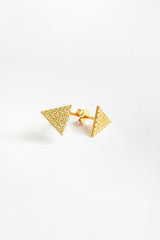 أقراط فضية على شكل مثلث من الحجر الأبيض