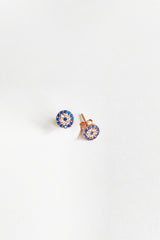 Classic Evil Eye Bead Silver Earrings