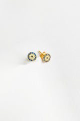 Classic Evil Eye Bead Silver Earrings