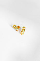 Half Stone Infinity Silver Earrings