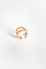 أقراط غضروف فضية بتصميم صليب حجري أبيض