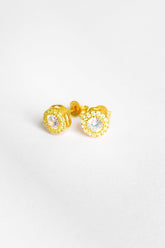 White Stone Silver Earrings