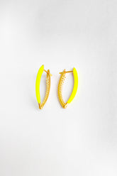 Yellow Enameled Sterling Silver Earrings